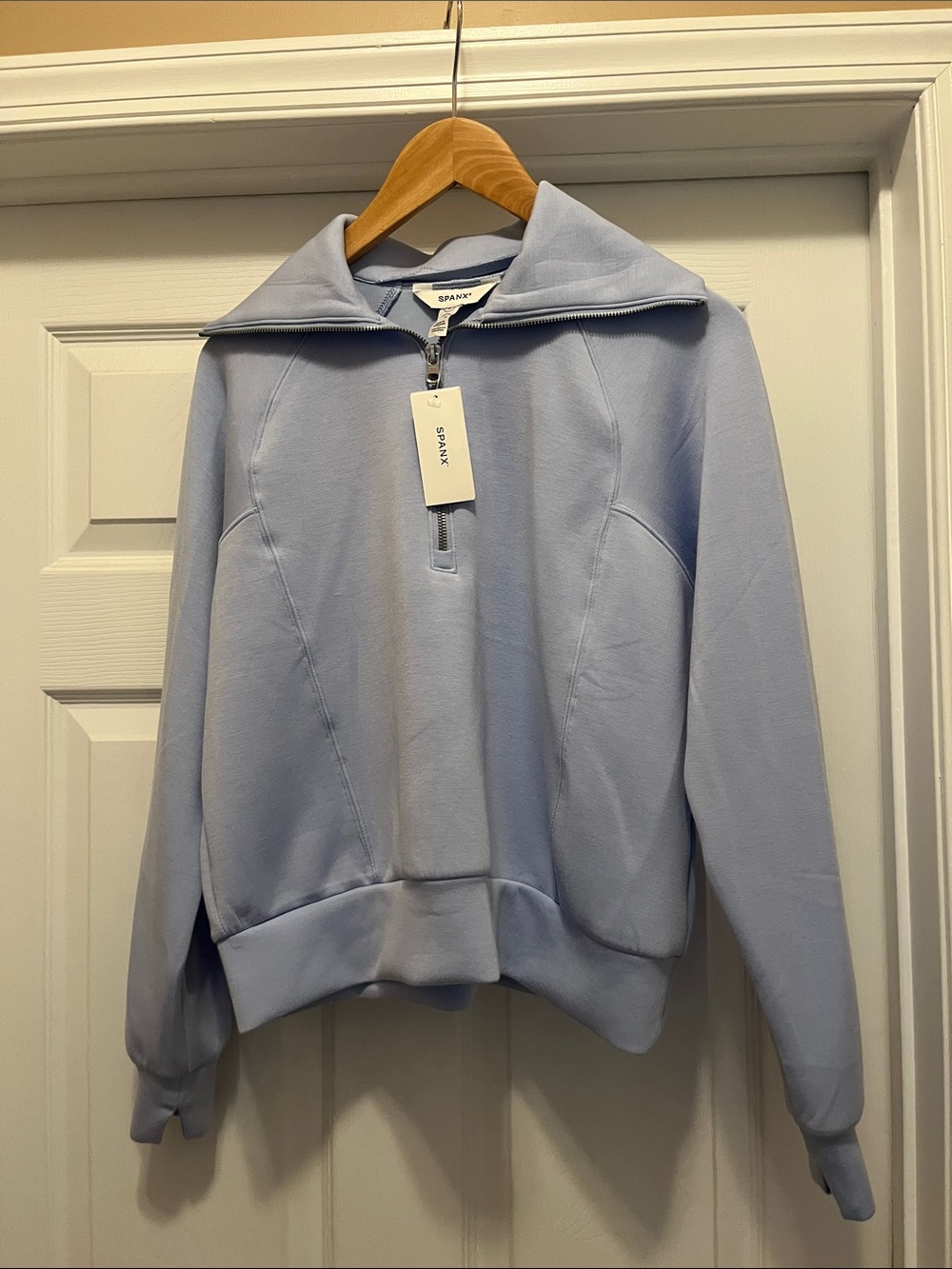 NWT SPANX air essentials hydrangea Half-Zip Pullover